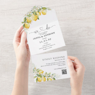 Citrus Lemon All in One Wedding Invitation