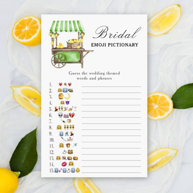 Citrus lemon - bridal shower emoji pictionary game (Créateur téléchargé)