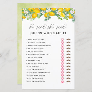 Citrus Lemon Il A Dit Qu'Elle A Dit Fête des marié