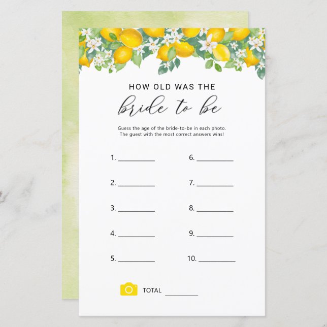 Citrus Lemon L'Âge Du Jeu De Mariée (Devant / Derrière)