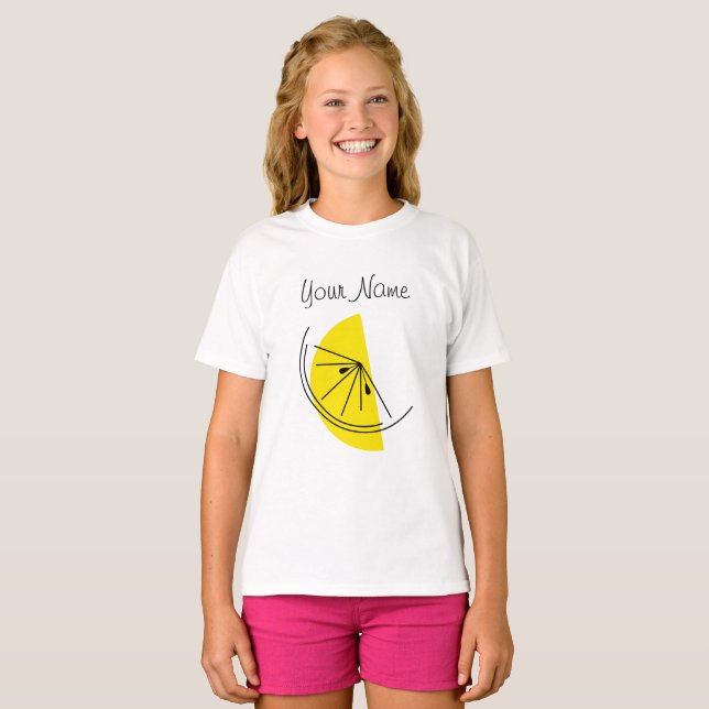 Citrus Lemon Nom t-shirt pour filles (Devant entier)