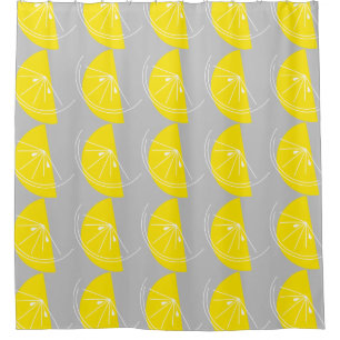 Citrus Lemon rideau de douche blanc gris