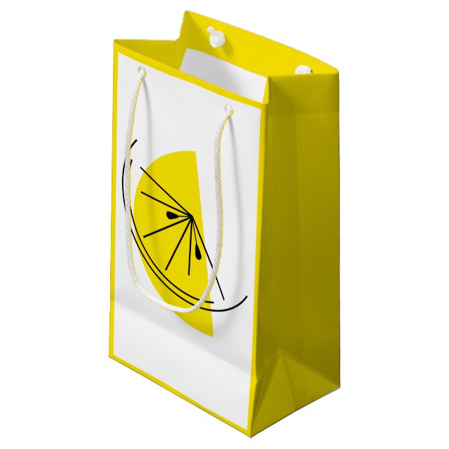 Citrus Lemon sac cadeau petit jaune (Devant Angle)