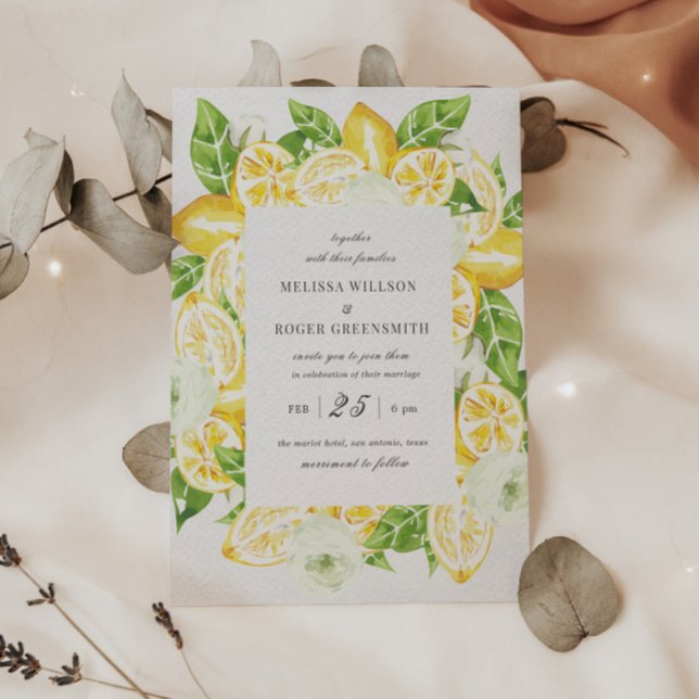 Citrus Lemon Tree Destination Mariage Invitation (Créateur téléchargé)