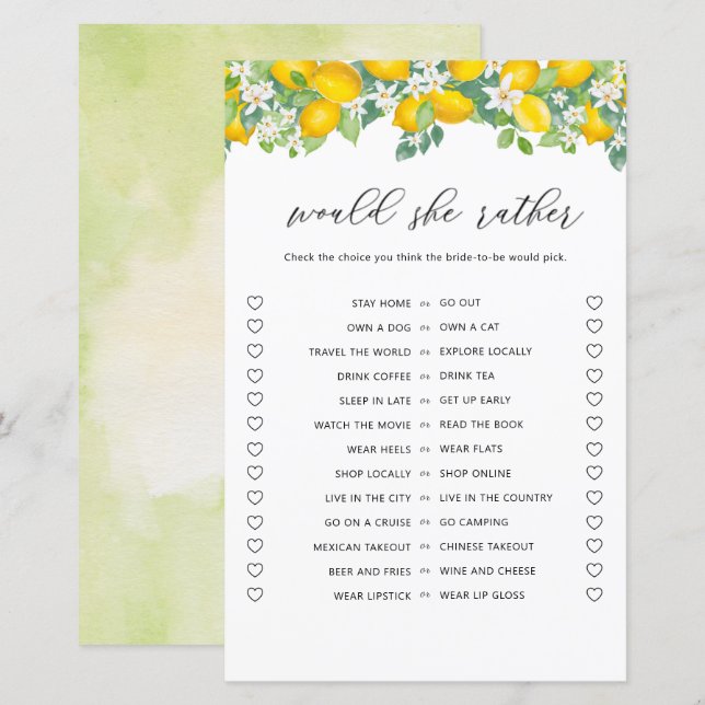 Citrus Lemon Voudrait Elle Plutôt Fête des mariées (Devant / Derrière)