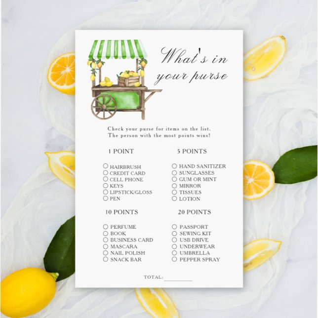 Citrus lemon - What's in your purse game (Créateur téléchargé)