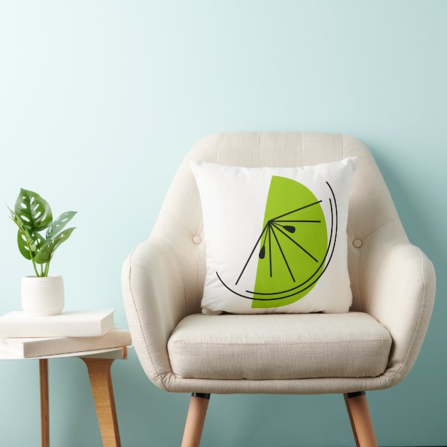 Citrus Lime vert carré à dos lanceur oreiller (Chaise)