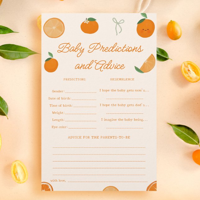 Citrus Little Cutie Baby shower de prédictions jeu (Créateur téléchargé)