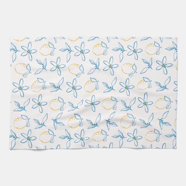 Citrus Motif Main dessinée - Serviette de cuisine (Horizontal)