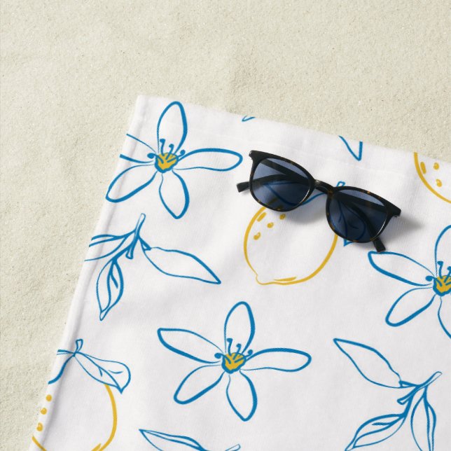 Citrus Motif Main Tirée - Serviette de plage (En situation)
