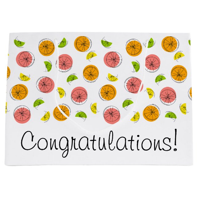 Citrus Multi Félicitations! sac cadeau grand (Devant)