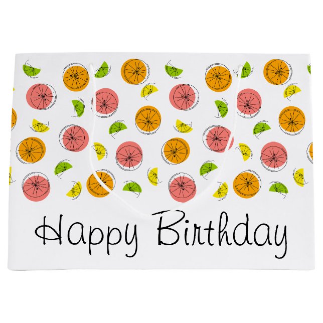 Citrus Multi Happy Anniversaire sac cadeau grand (Devant)