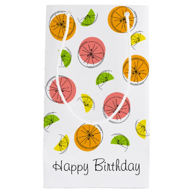 Citrus Multi Happy Anniversaire sac cadeau petit (Devant)