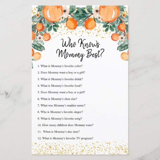 Citrus orange été qui connaît maman meilleur jeu (Devant)