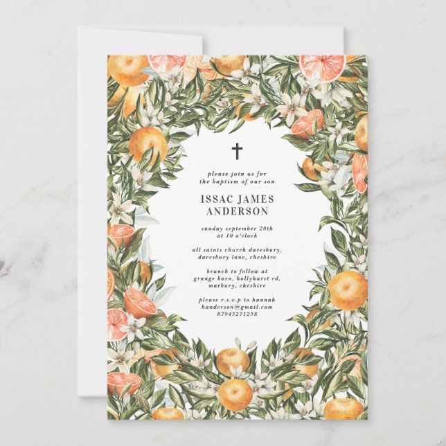 Citrus, orange + fleurs baptême baptême baptême ba (Devant)