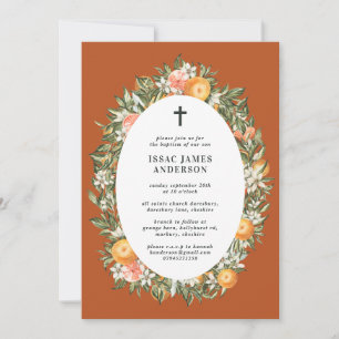 Citrus, orange + fleurs baptême baptême baptême ba