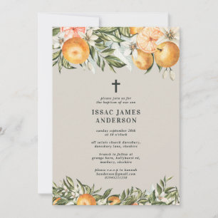 Citrus, orange + fleurs baptême baptême baptême ba