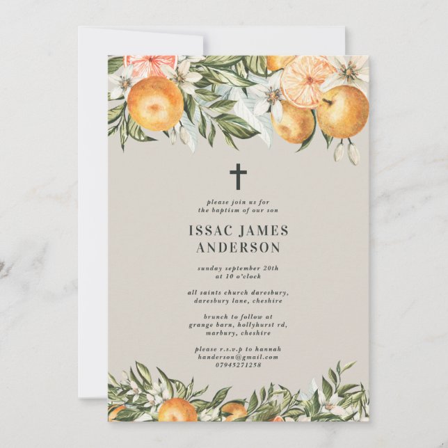 Citrus, orange + fleurs baptême baptême baptême ba (Devant)
