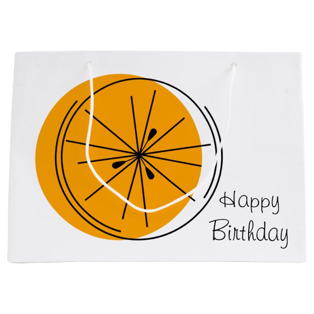 Citrus Orange Joyeux sac cadeau d'anniversaire gra (Devant)
