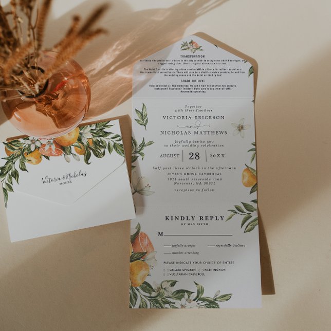 Citrus Orchard Botanic | Faire-Part de Mariage Tou (Créateur téléchargé)