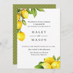 Citrus Orchard Lemon Faire-part de mariage