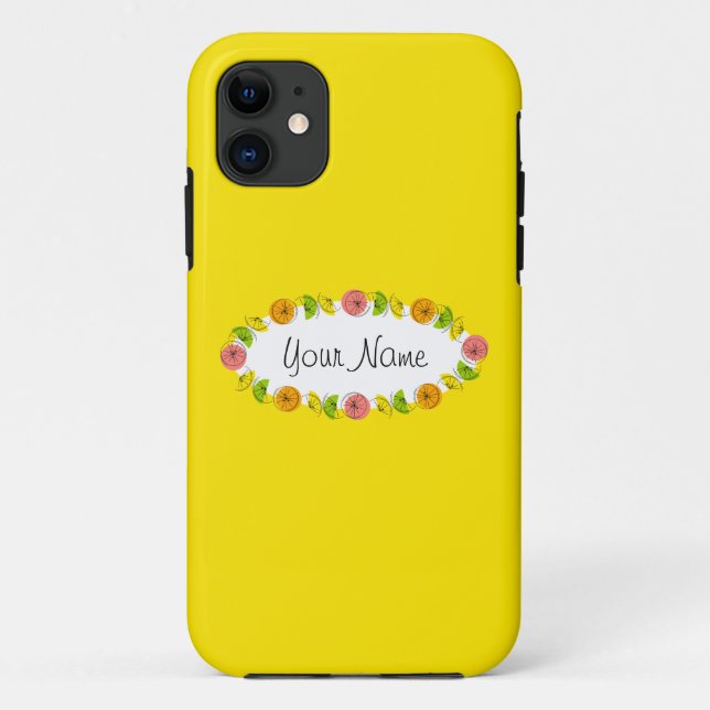 Citrus Oval Jaune Nom coque iphone (Dos)