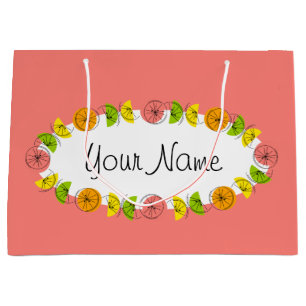 Citrus Oval Rose Nom sac cadeau grand