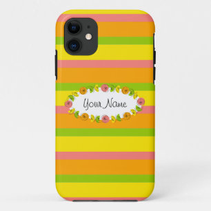 Citrus Oval Stripe Classic Nom coque iphone
