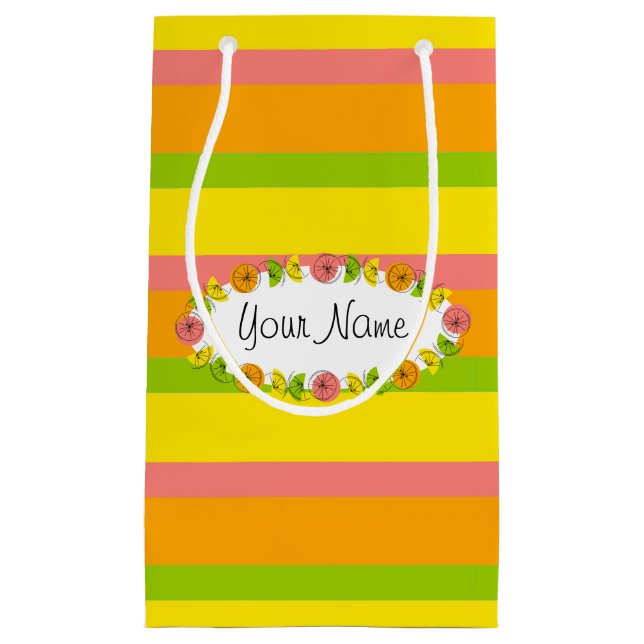 Citrus Oval Stripe Classic Nom sac cadeau petit (Devant)
