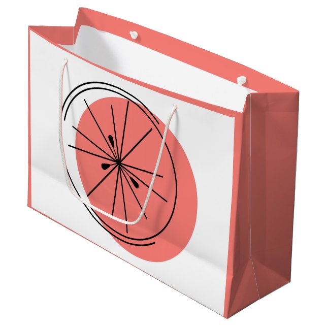 Citrus Pink sac cadeau grand rose (Devant Angle)