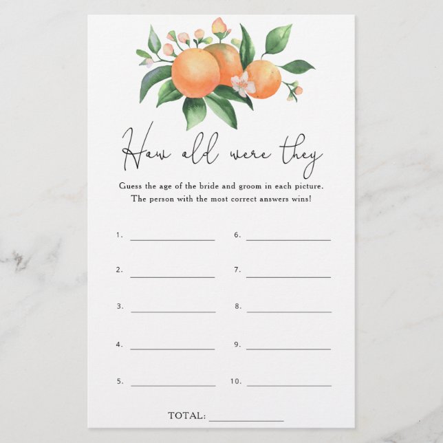 Citrus - Quel âge avaient-ils la mariée jeu (Devant)