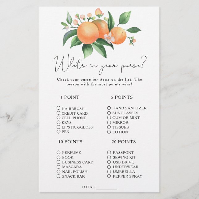 Citrus - Qu'y a-t-il dans votre jeu de bourse (Devant)