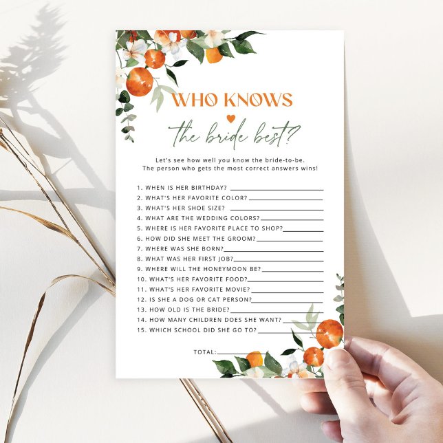 Citrus thème Qui connaît la mariée meilleur jeu (Créateur téléchargé)