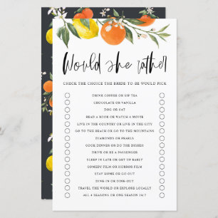 Citrus Voudrait-Elle Plutôt Fête des mariées Jeu