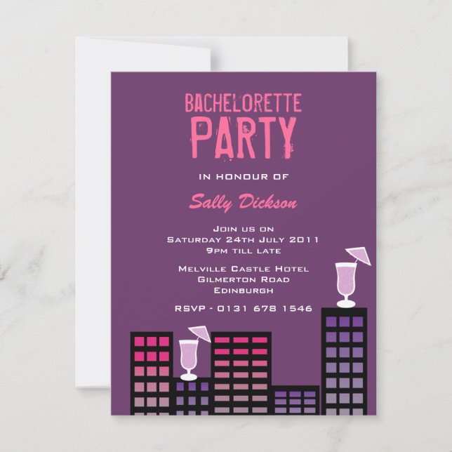 City Blocks Bachelorette Party Invitation (Devant)
