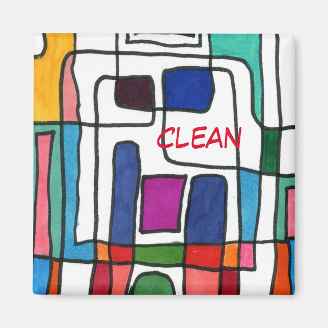 "City Map" Abstract Dishwasher Status Magnet (Devant)