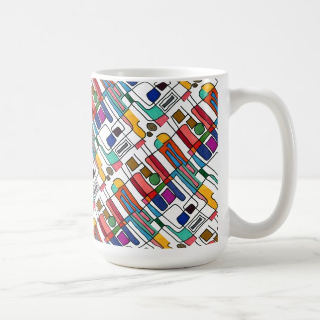 "City Map" Tiled Abstract Design Mug (Droite)