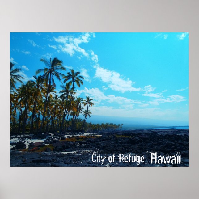 City of Refuge Big Island Hawaii affiche pittoresq (Devant)