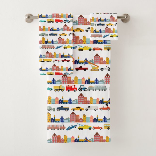 City Transportation Vehicles Trucks Cars Kids (En situation)