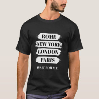 City Travel Tshirt Rome New York Londres Paris Hoo