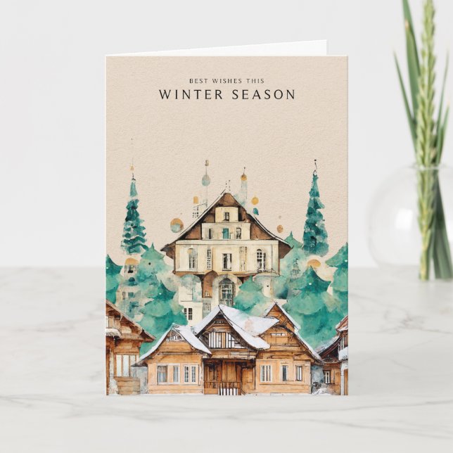 Cityscape sur la carte de Noël Kraft (Devant)