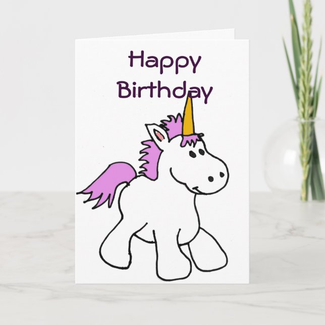CK- Carte d'anniversaire de la licorne (Devant)
