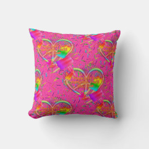 CKC-Peace, Love and Popsicle's-Pink Sq Coussin