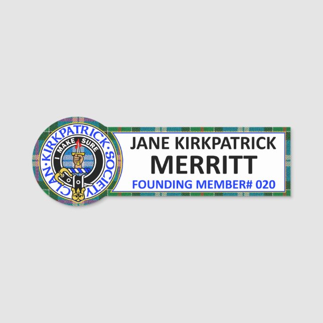 CKS NAME BADGE #020 Jane Kirkpatrick Merritt (Devant)