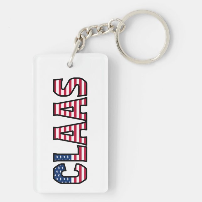 Claas Nom Prénom Drapeau USA Porte-clés (Dos)