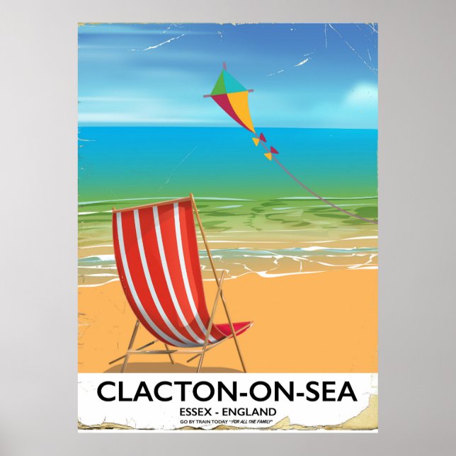 Clacton-on-sea, Essex Affiche de voyage vintage (Devant)