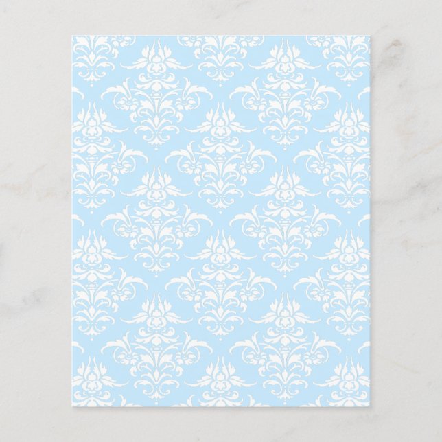 Clair bleu damas motif scrapbook (Devant)