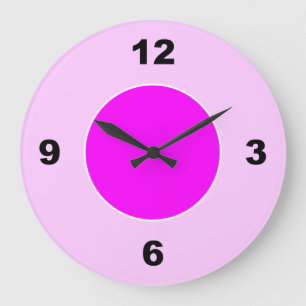 Clair et rose foncé Grand nombre noir Horloge