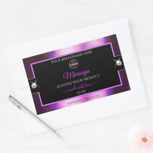 Clair noir brillant violet avec logo Étiquette pro
