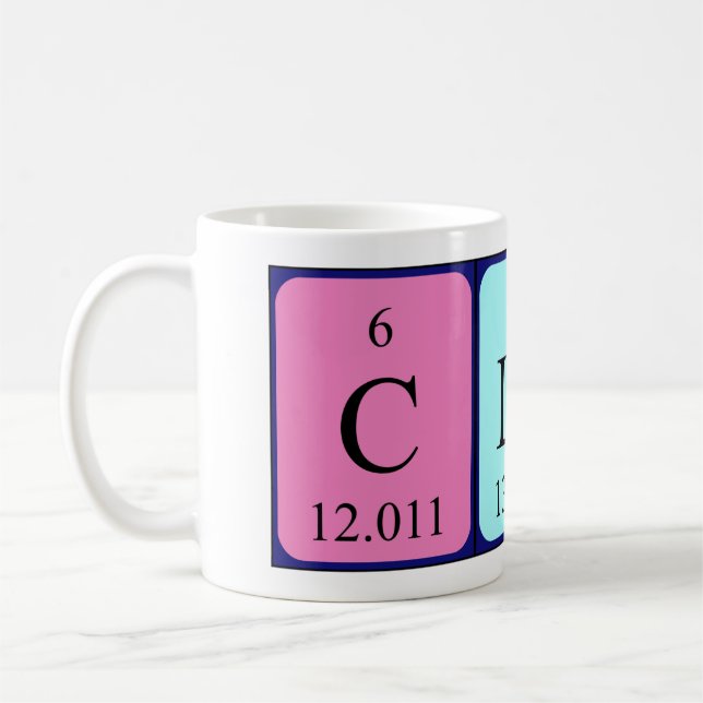 Clair périodique nom de table mug (Gauche)